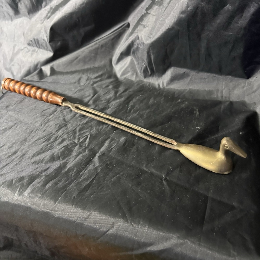 Vintage Antique Brass Duck Head‎ Candle Snuffer